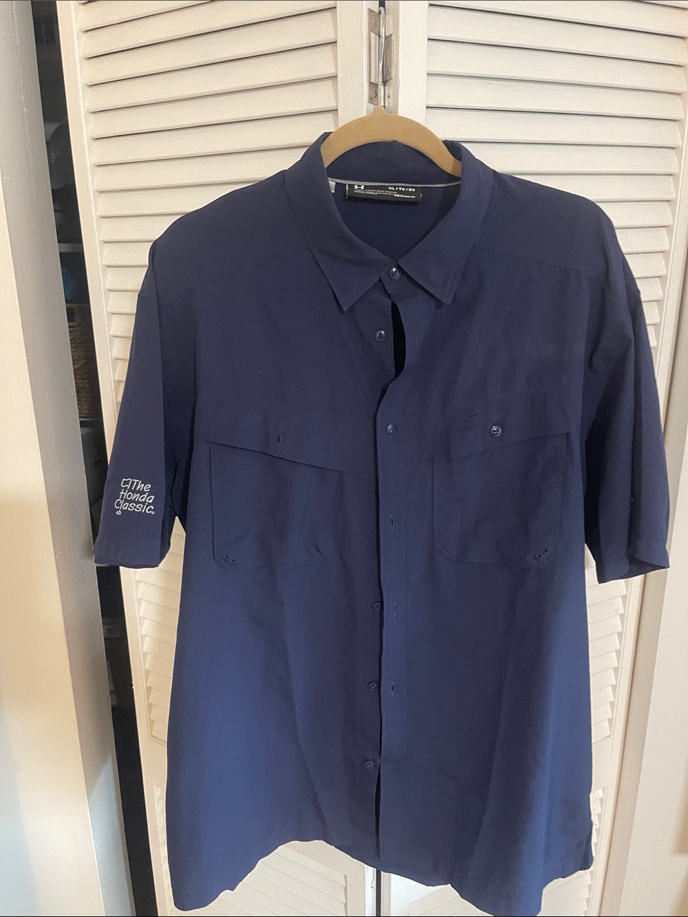 Under Armour Honda Classic Navy Short-Sleeve Button-Down Shirt